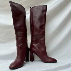 Brand New CO burgundy heeled boots.